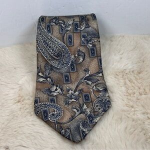 Louis Feraud Brown and Blue Paisley Tie‎
